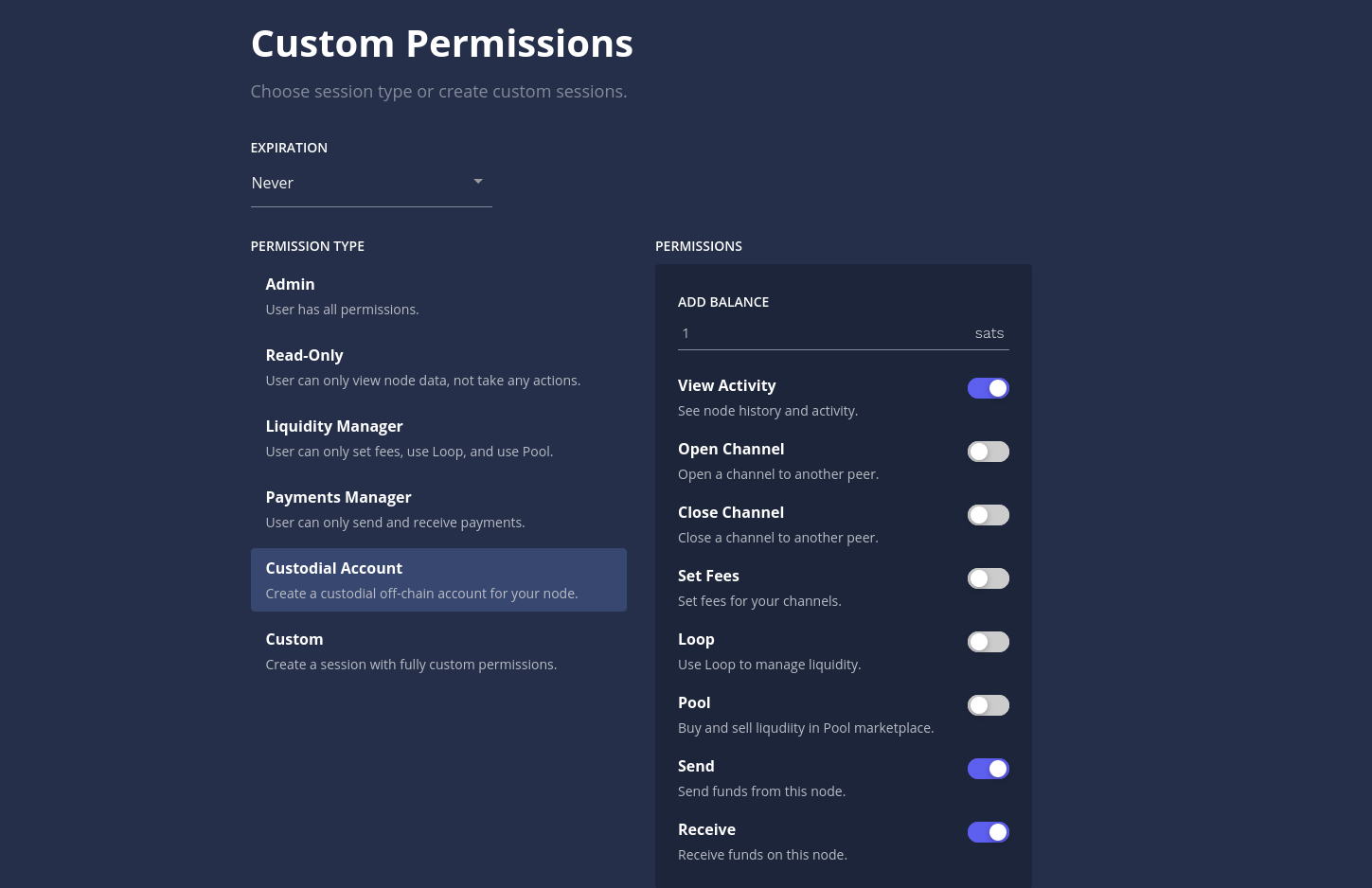 Custom permissions